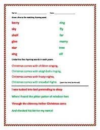 Christmas Rhyming Words Rhyming Words Christmas Rhyming Words