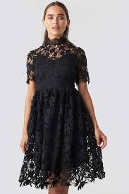 Na Kd Boho High Neck Short Sleeve Lace Dress Black High Neck Lace Dress Short Sleeve Lace Dress Long Sleeve Lace Midi Dress