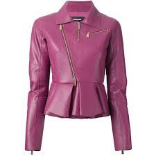 Dsquared2 Peplum Biker Jacket Purple Leather Jacket Leather Jackets Women Leather Jacket