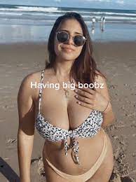Big breast on beach