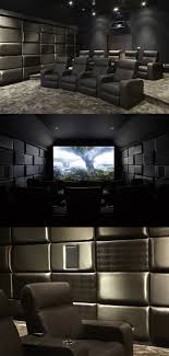 Home Theater With Acoustic Panels Of Varying Thickness And Fabrics For A Cool Modern Look Sala De Cine En Casa Diseno De Cine En Casa Cine En Casa