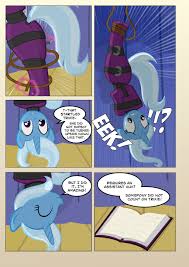 558360 - suggestive, artist:radiantrealm, derpibooru import, trixie, pony,  unicorn, bondage, book, comic, didnt think this through, female, hung  upside down, magic, mare, mummyjacket, rope, self bondage, show accurate,  show accurate porn, straitjacket,