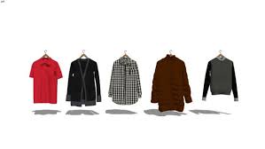 Hanging Shirts Jackets 3d Warehouse Sketchup Model Shirt Jacket Design