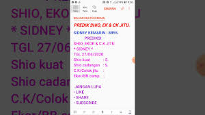 Bila anda merupakan pecinta toto gelap alias togelers sejati pastinya. Prediksi Shio Ekor C K Jitu Sidney Tgl 27 06 2020 Youtube