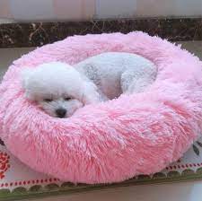 fluffy round plush snuggle bed best cozy comfort plush dog bed plush pet bed dog bed pet beds