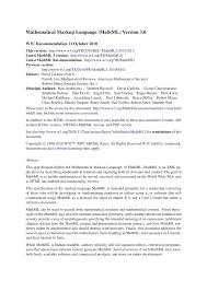 Kids have to add up or subtract numbers, as needed. Pdf Mathematical Markup Language Mathml Version 2 0