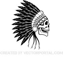 Indian Chief Skull Vector Image Download At Vectorportal Skull Stencil Indian Skull Tattoos Indian Skull
