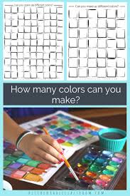 Color Mixing Chart Six Printable Pages For Learning About