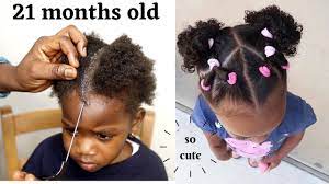 Here's how to style natural hair, short hair, a weave or braids. 10 Mins Hair Style On A Toddler Little Black Girls Simple And Cute Kids Hairstyle On Short Hair Youtube