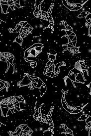 Aesthetic Black And White Geometric Animal Drawings Colorful Fabrics Digitally Printed By Spoonflower Constellations Black And White Kids Nursery Baby Geometric Animals Wallpaper Design Pattern Geometric Animals Pattern Wallpaper