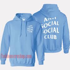 Anti Social Social Club Light Blue Hoodie Unisex Adult Clothing