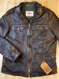 Thedi Atlas Deluxe Half Belt Brown Leather Jacket Men Workwear Fashion Menswear Old Man Fashion