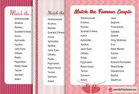 When both of you expect the same activities, same f. Match The Famous Couple Free Printable Game