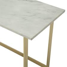 I'll be using pc and other electronics like laptop and ipad charger and stuff on. 42 Inch Faux Marble Desk With White Faux Marble Top And Gold Base Dm42glawm