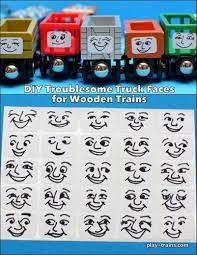 Diy Troublesome Truck Face Stickers For Wooden Trains Wooden Train Thomas The Train Toys Train Layouts