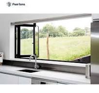 Ventanas plegables de aluminio estilo americano para cocina, ventanas  plegables biplegables para casa