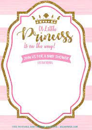 Marsala princess invitation use this template. Free Pink And Gold Princess Baby Shower Invitation Templates Free Printable Birthday Invitation Templates Bagvania