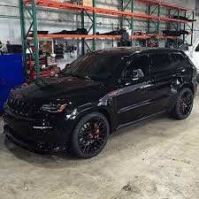 Black And Red Jeep Compass Carswithoutlimits On Instagram Blacked Out Jeep Srt With Red Accents Follow Theautofirm Alexvega Jeep Grand Cherokee Srt Jeep Srt8 Blacked Out Cars