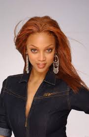 Tyra Banks Love The Red Hair It Goes With The Jacket So Well Celebrity Hair Extensions Wedding Hairstyles Updo Wedding Hairstyles