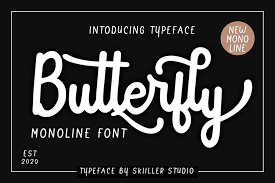 Greek free fonts unicode fonts for ancient scripts. Butterfly Monoline Font Skiiller Studio Fontspace