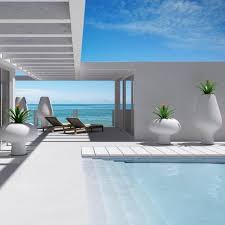 Future Home Sea Futuristic Home Rich Luxury Home Swimming Pool Luxury Life White Infinit Architektur