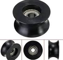 4PCS U Groove Pulley Nylon Guide Pulley with Rolling Bearing - U Type  Pulley Wheel for Garage Doors, Windows, Curtains