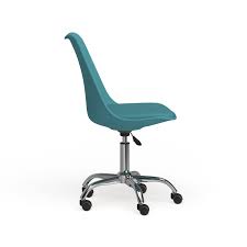 Add a touch of contemporary elegance to youradd a touch of contemporary elegance to your space with a design that is equally functional and stylish. Carson Carrington Bollnas Mid Century Modern Teal Leather Office Task Chair Overstock 22727477