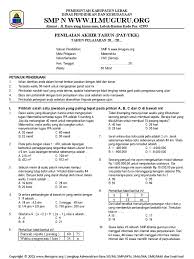 Rasio waktu yang diluangkan karina untuk mengerjakan tugas matematika terhadap tugas ipa adalah 5 banding 4. Soal Pat Ii Matematika Kelas Vii