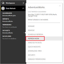 Aug 09, 2019 · if you want to consume this pbi report dataset, you can use power bi dataset (live connection) connector from get data option present in power bi desktop and you will be able to create visualization in power bi desktop. Data Refresh In Power Bi Power Bi Microsoft Docs