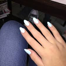 Matte black floral nails in almond shape. Light Blue Almond Nails Acrylic Nail Shapes Almond Acrylic Nails Almond Nails