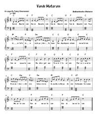 Vande Mataram Indian National Song Music Sheet Download Topmusicsheet Com