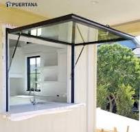 Rotura térmica de aluminio, puntal de paso a través de ventanas, toldo  abatible hacia arriba de aluminio para Barra de cocina