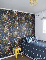 The Feature Wall In This Bedroom Is The Fun Lemur Print Resene Wallpaper Collection Design 12403 From Resene Co Tween Girl Bedroom Wallpaper Bedroom Home Decor