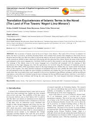 PDF) Translation Equivalences of Islamic Terms in the Novel (The Land of  Five Towers ' Negeri Lima Menara ')