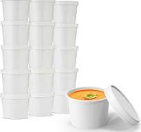MT Products White Paper Soup Cups (Vented Paper Lids) 12 oz. - Disposable  Ice Cream Containers (Pack of 20) - Made in the USA