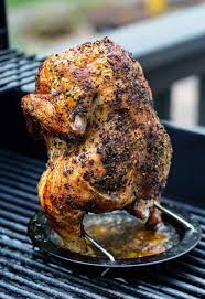 How long does a full chicken take to cook? Grilled Whole Chicken Recipe For Both Gas Charcoal Grills Garnish With Lemon