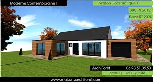 Maison bardage bois et crepis. Maison Contemporaine Moderne Et Design D Architecte Constructeur Ossature Bois Plan Phot Maison Plain Pied Photo Maison Moderne Maisons Contemporaines Modernes
