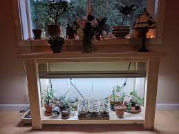 Inspired By All Your Photos I Built My Own Little Grow Light Setup For The Long Cold Winters Here Grow Light Setup Indoor Grow Light Setup Grow Room Setup Indoor