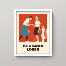 Good Manners Poster Be A Good Loser Tennis Print Vintage Etsy