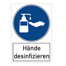 In öffentlichen verkehrsmitteln und geschäften sollen künftig medizinische masken getragen werden müssen. Warnschild 200x300x4 Mm Hande Desinfizieren