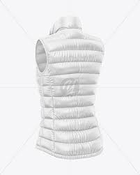 Download Glossy Women S Down Vest Mockup Back Half Side View In Apparel Mockups On Yellow Images Object Mockups