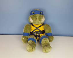 Vintage Ninja Turtles Plush Leonardo Doll Blue Ninja Turtle Etsy Turtle Plush Blue Ninja Turtle 1990 S Toys