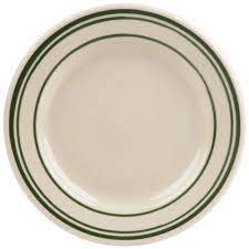 world tableware vic 31 viceroy 6 1 4 ivory american white rolled edge stoneware plate with green bands 36 case in 2021 tableware stoneware plates
