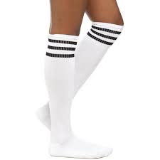 Black And White Striped Knee High Socks White And Black Cushioned Knee High Crew Socks 6 99 Liked On Polyvore With Images Black And White Socks Long White Socks Striped Knee High Socks