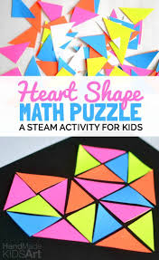A Heart Shape Math Puzzle Kids Steam Lab Maths Puzzles Math Art Steam Activities