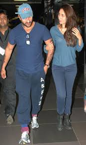 Saif Ali Khan In A New Look And Tattoos With Kareena Photos Bollywood Fashion Kareena Kapoor Pregnant Dash Clothes