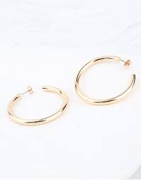 Everlasting gold 14k gold tube hoop earrings sale $50.00. Thick Medium Sized Hoop Earrings Gold Color