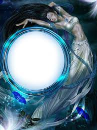 Blue Fantasy Transparent Frame Bingkai Foto Gambar Pemandangan Abstrak