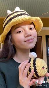 Crochet Bumble Bee Bucket Hat Tiktok Video Crochet Diy Crochet Projects Cute Crochet