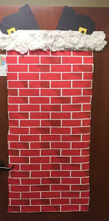 Santa Stuck In The Chimney Office Christmas Decorations Christmas Door Decorating Contest Door Decorating Contest